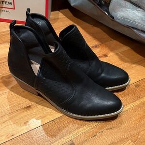 Report Black Perforated Ankle Booties